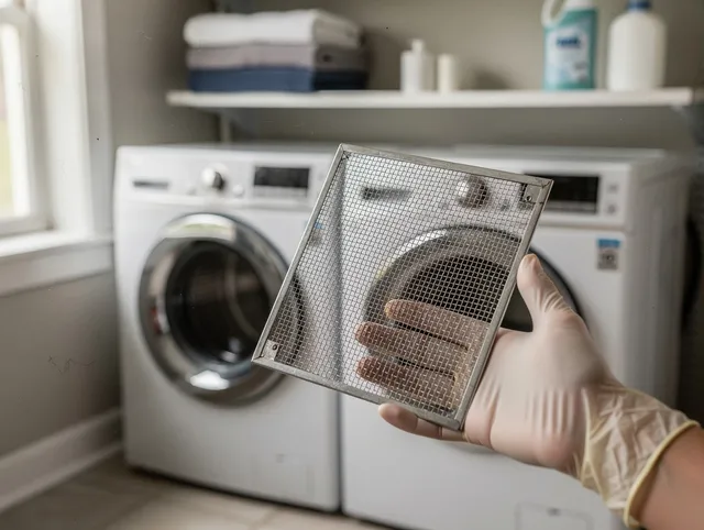 Bridgeport Dryer Vent Cleaning specialist performing detailed lint trap cleaning service in Bridgeport